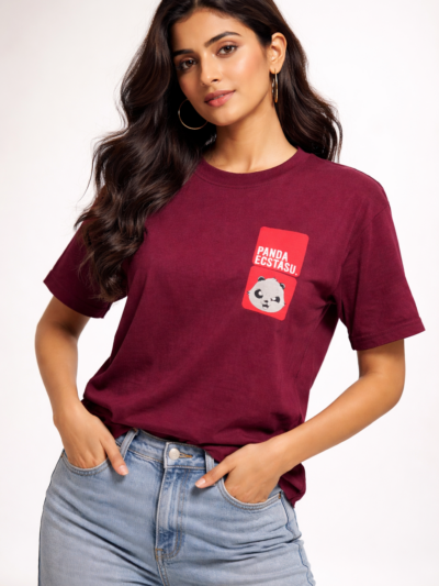 Beatific Printed T-Shirt – Loose Fit Down Shoulder