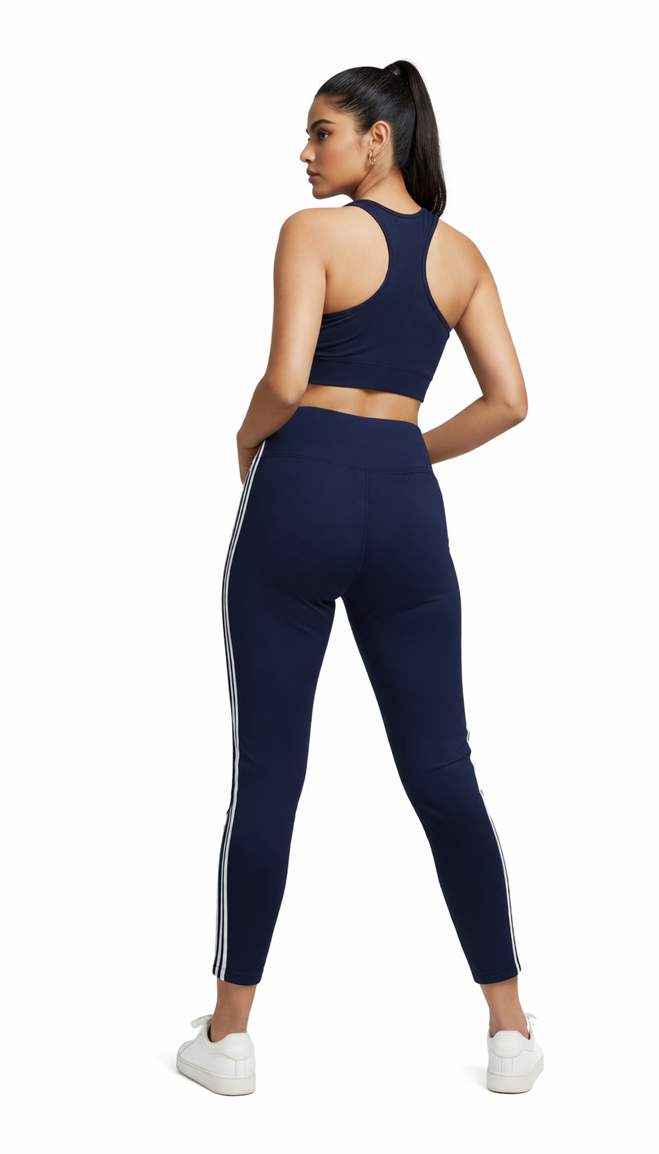 Navy Blue High Waist Active Leggings - Image 2