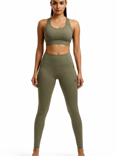 Olive Green High Waist Active Leggings