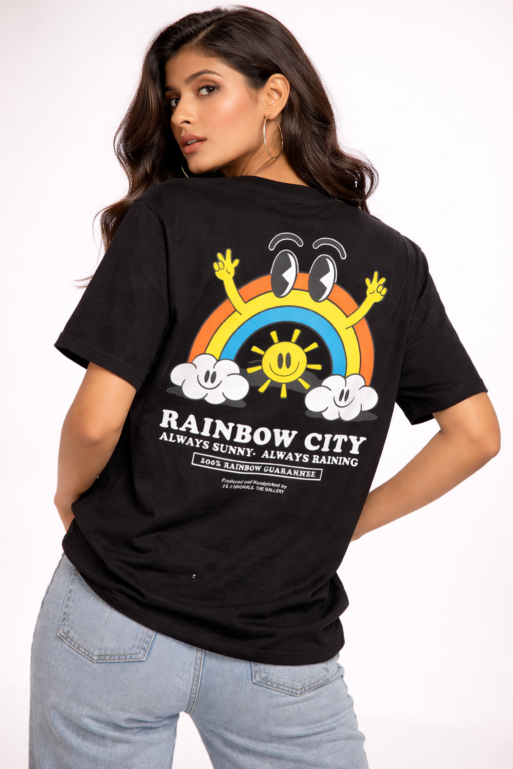 Rainbow City Printed T-Shirt – Loose Fit Down Shoulder - Image 2